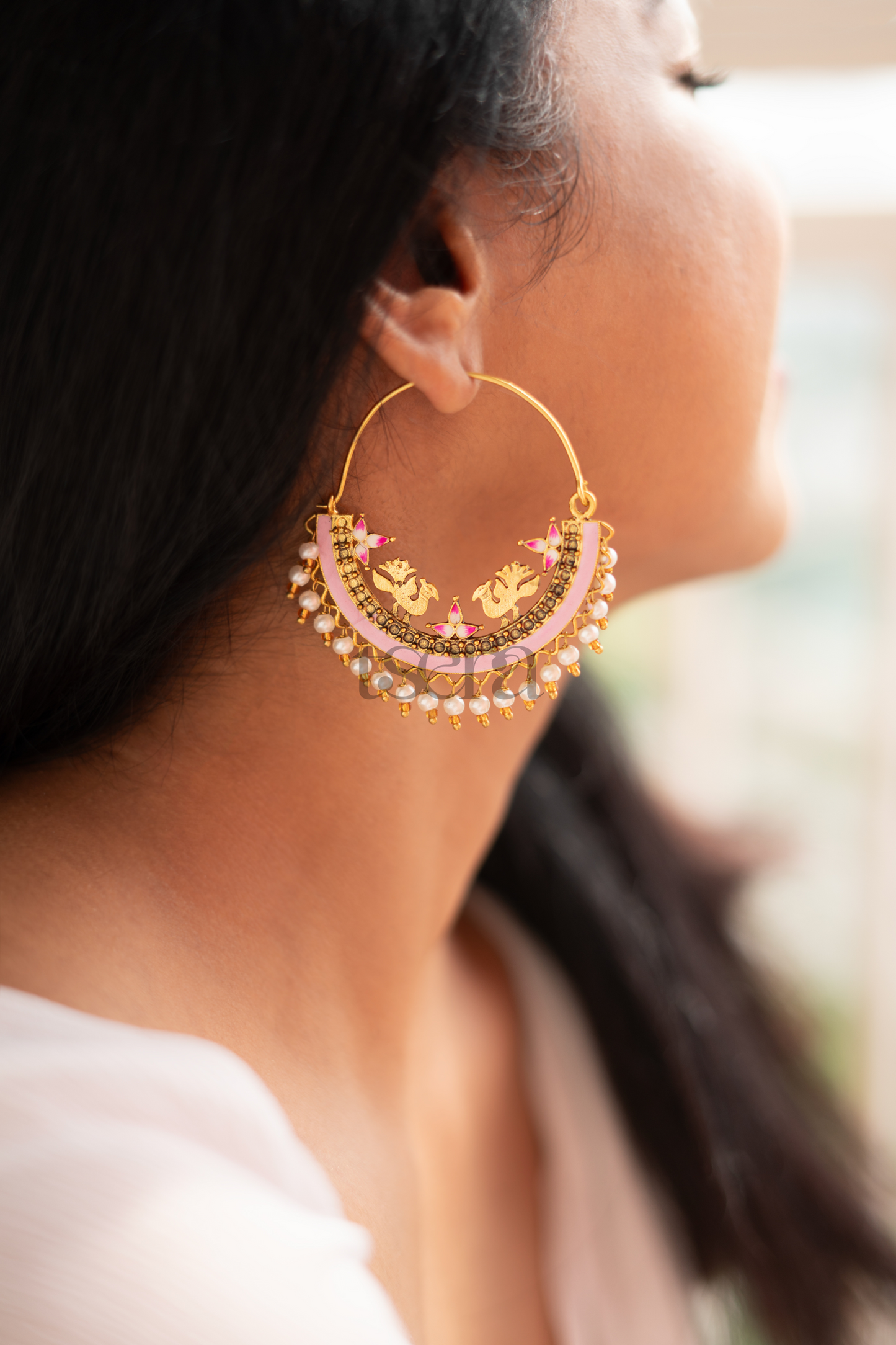 Inaaya Meenakari Chand Bali Earrings