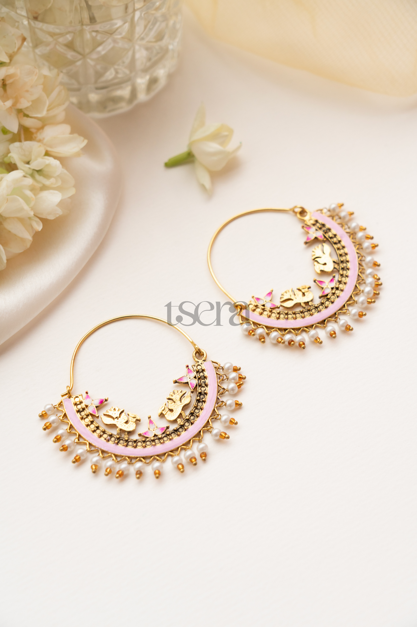 Inaaya Meenakari Chand Bali Earrings