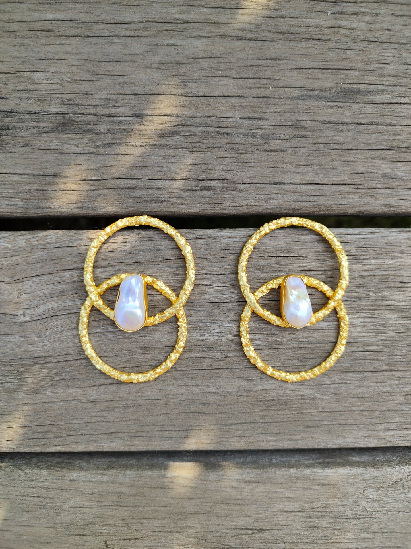 Nova Matte Finish Brass Earrings