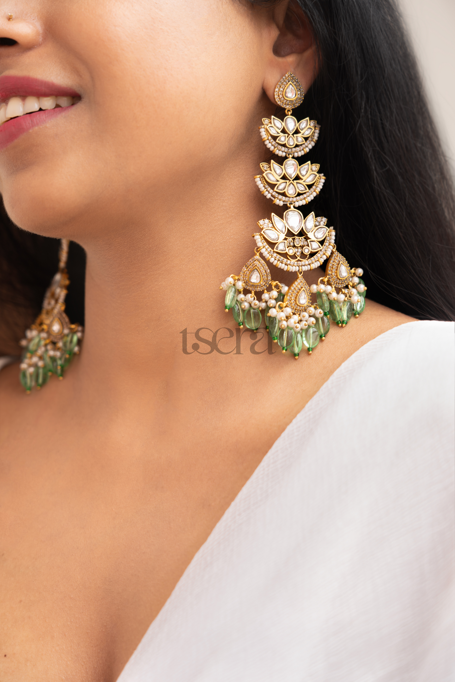 Hasta Polki Jhumka Earrings