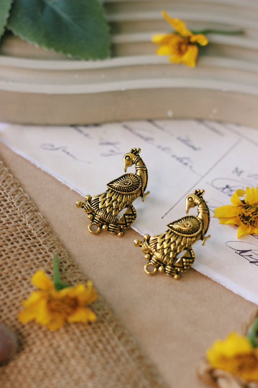 Peacock Motif Studs Handcrafted Earrings