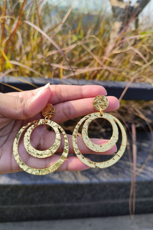 Amy Hammered Brass Earrings