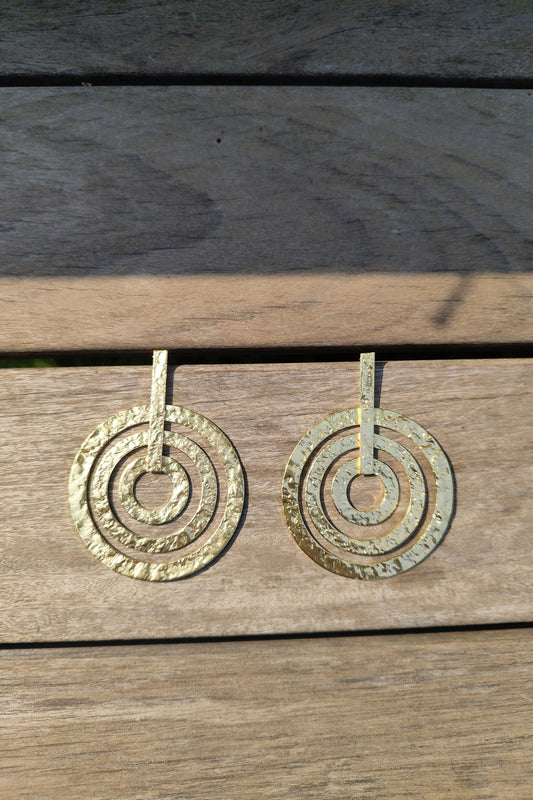 Ezra Hammered Brass Earrings