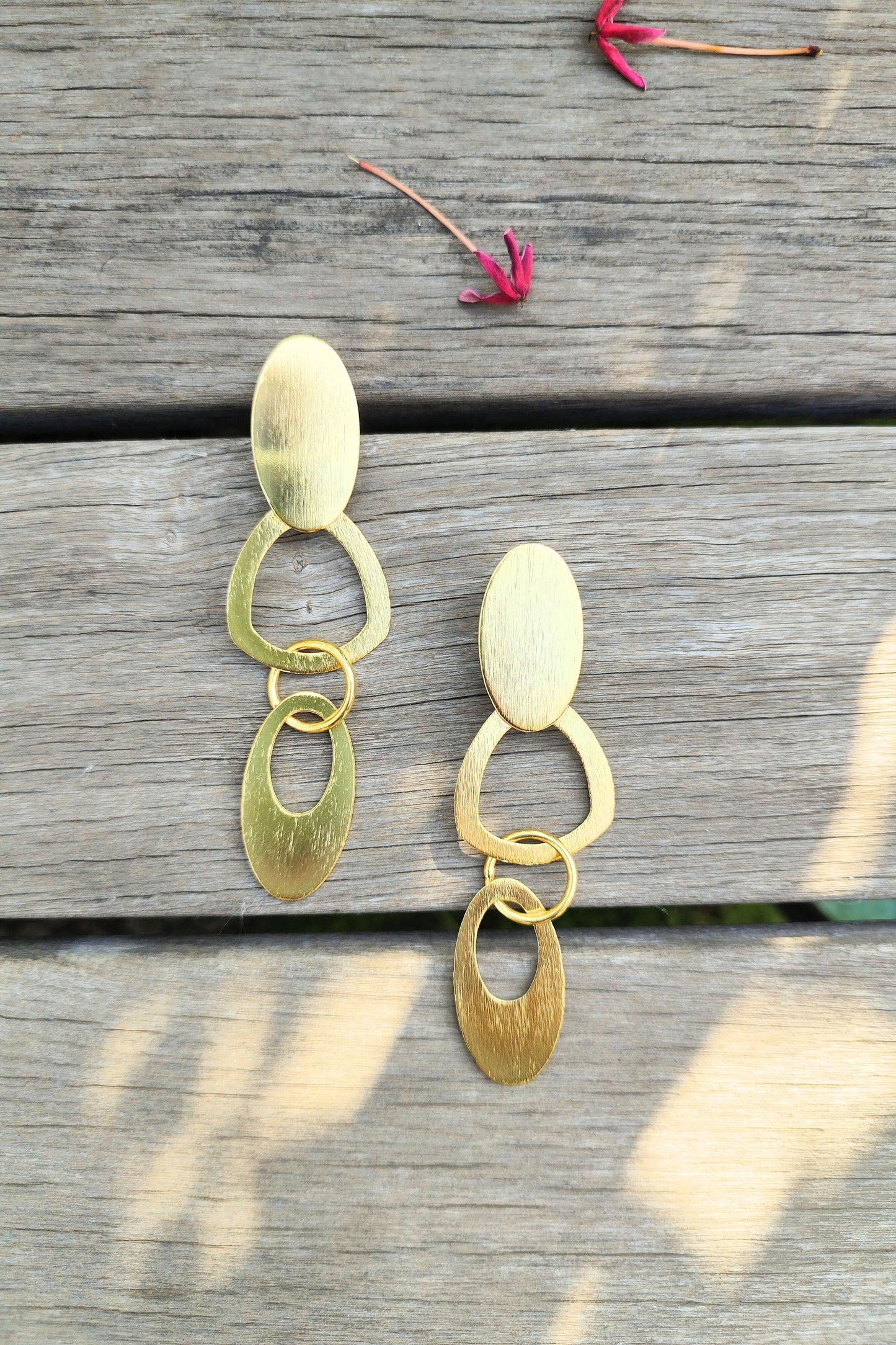 Mae Long Brass Earrings