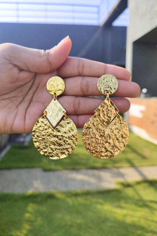 Zuri Hammered Brass Earrings