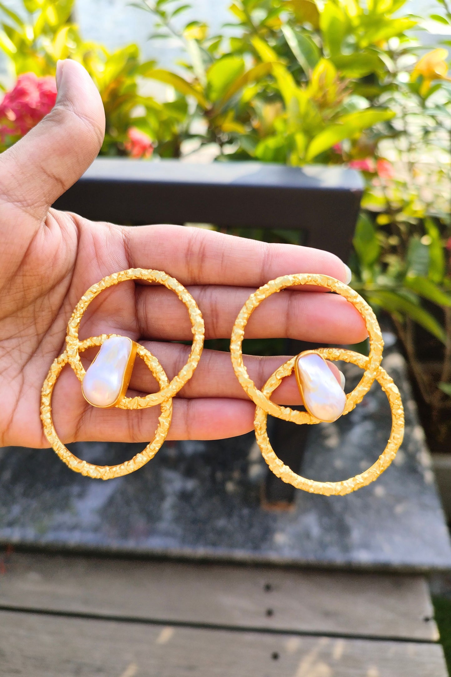 Nova Matte Finish Brass Earrings