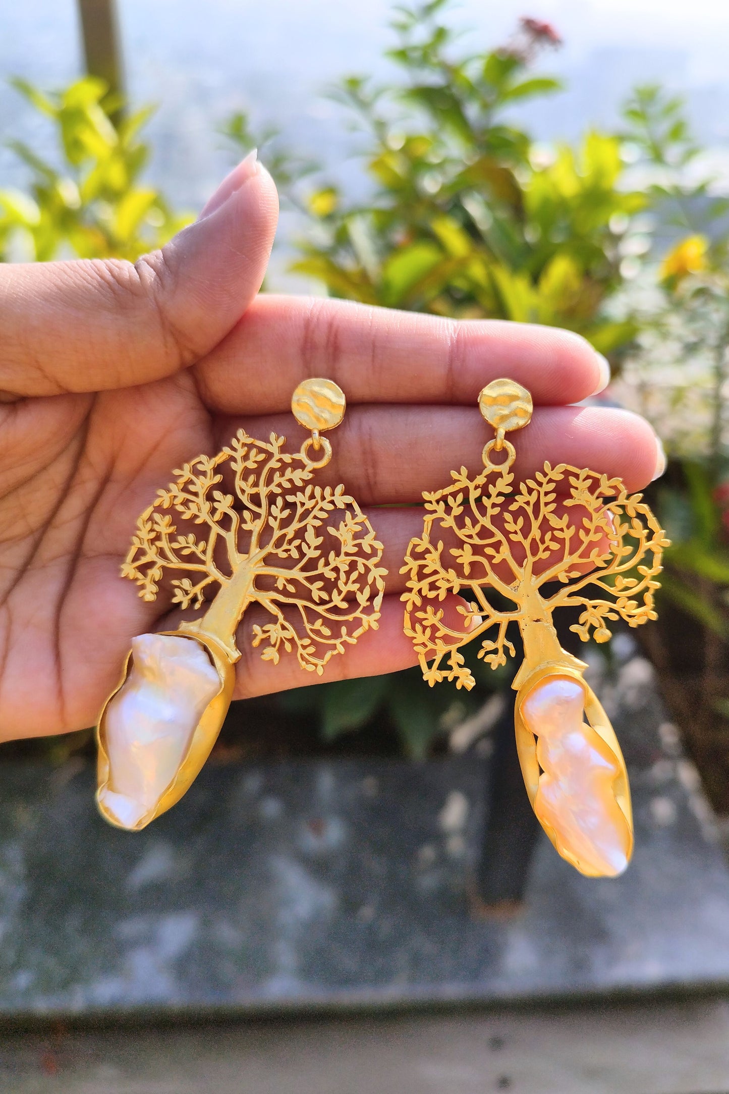 Tree of Life Brass Earrings