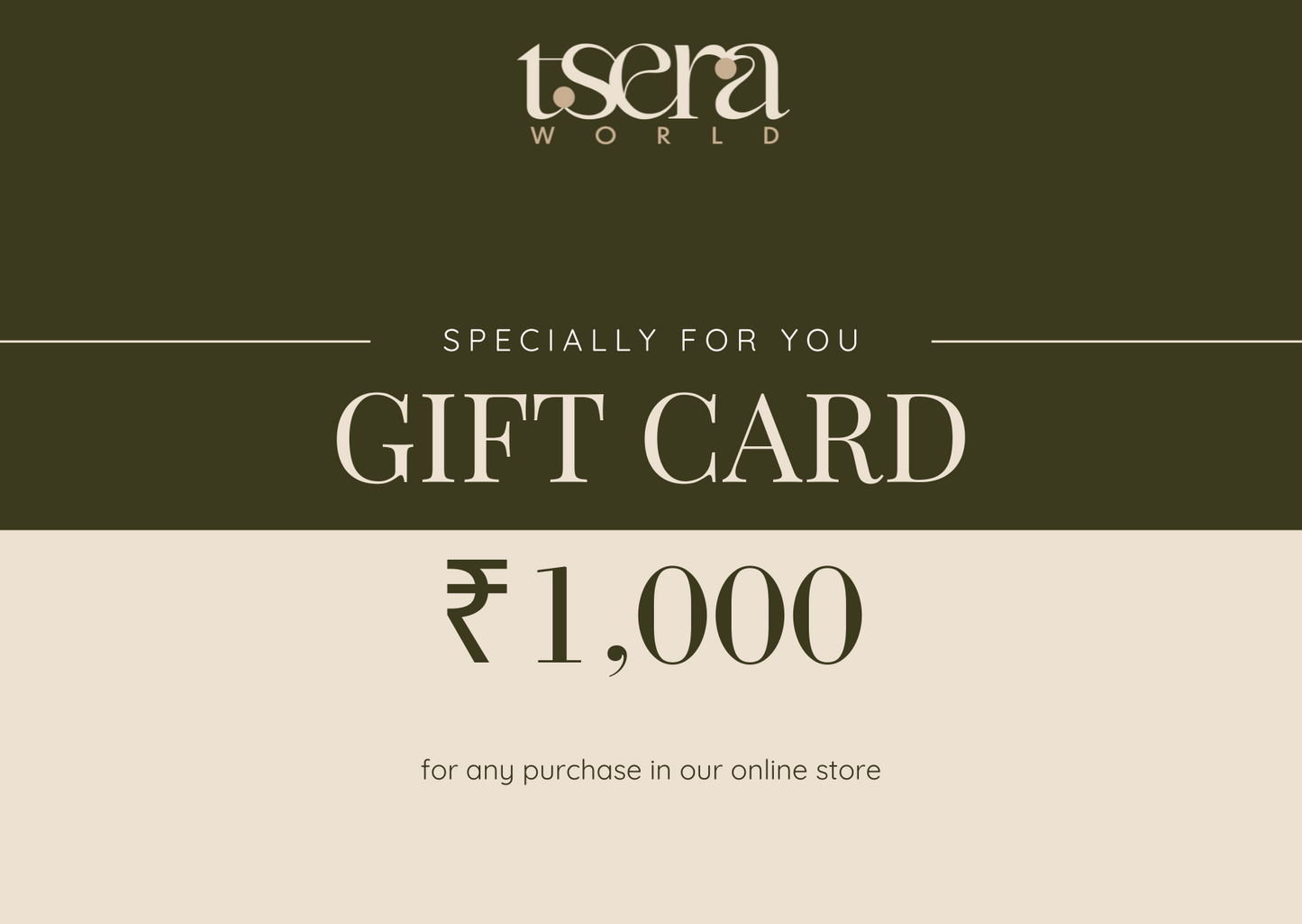 Tsera World Gift Card